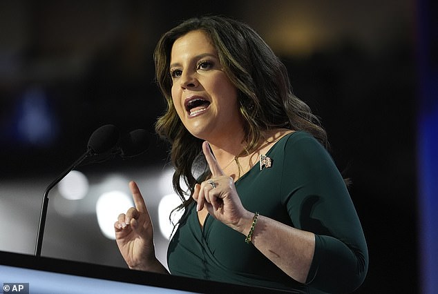 Rep. Elise Stefanik, R-N.Y., speaks during the Republican National Convention on Tuesday, July 16, 2024, in Milwaukee.