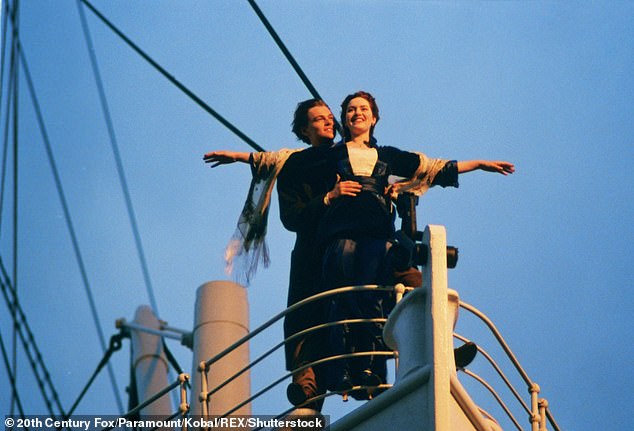 This railing was made famous by scenes starring Leonardo DiCaprio and Kate Winslet as Jack and Rose in the 1997 film Titanic (pictured)