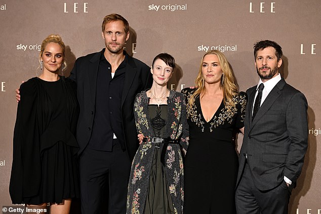 Pictured: Noémie Merlant, Alexander Skarsgard, Andrea Riseborough, Kate Winslet and Andy Samberg at the UK premiere of Lee