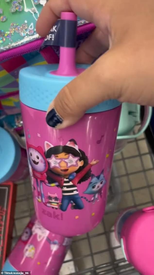 Mejia-Ceballos found that Zak Designs' 12oz Gabby's Dollhouse Kids Straw Cup was only $.75 at her local Walmart in Oregon.