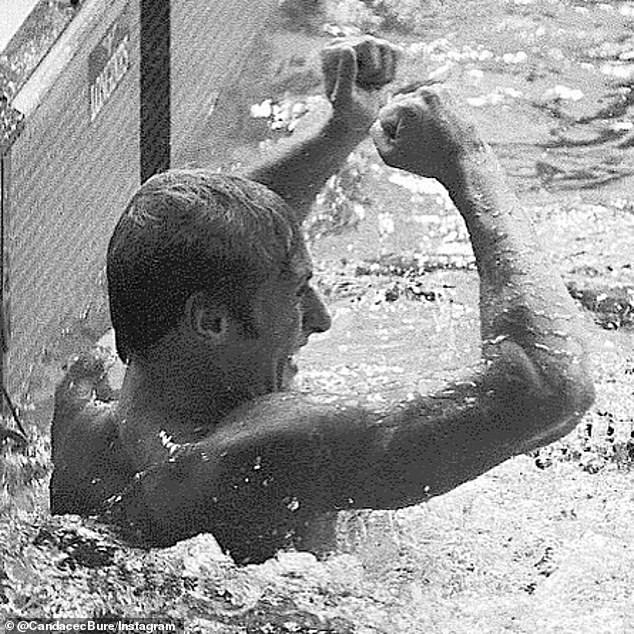 To commemorate his many achievements as a swimmer, there is also an old black and white photo of Vladimir celebrating in the pool after a race.