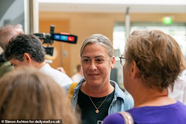 Mr Pelicot's daughter, Caroline Darian, arrived at court with her mother this morning.