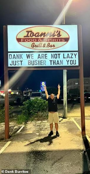 Two restaurants in a coastal town found a fun way to poke fun at each other