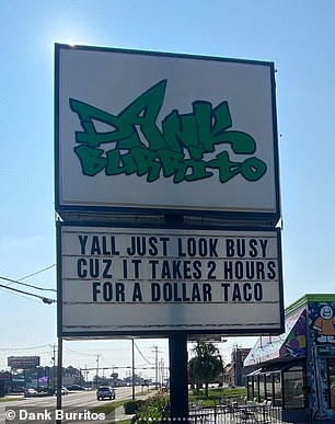 Pictured is Dank Burrito's response to Ioanni's Grill