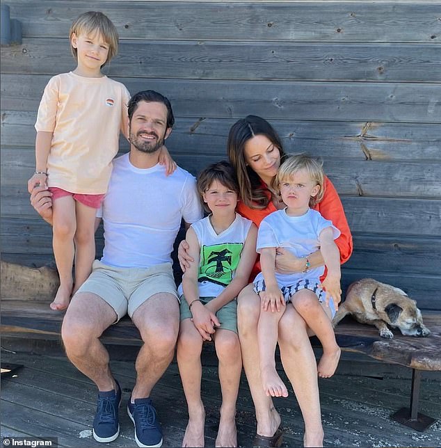 Prince Carl Philip's wife (pictured with her family), 39, 