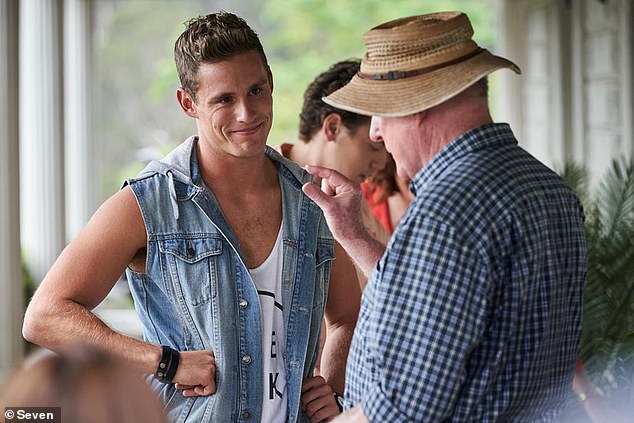 Scott got his first big acting break playing troubled but lovable teenager Hunter in Home and Away, where he appeared for four years. Pictured here with Ray Meagher.