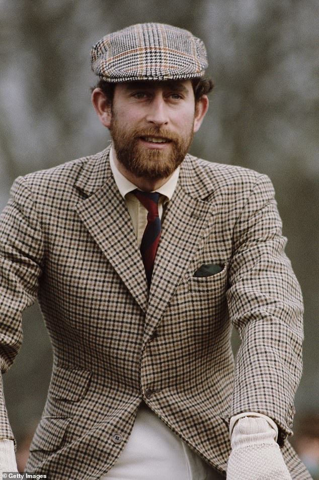 Prince Charles on another day at the badminton equestrian events in 1976