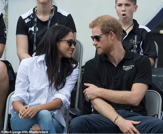 Prince Harry and his then girlfriend and now wife Meghan are pictured here watching wheelchair tennis at the Invictus Games in 2017, also in Canada but in Toronto.