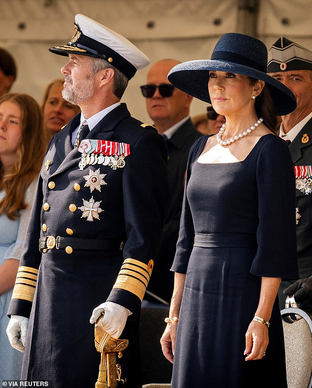 The royal couple were seen standing side by side as they attended the Flag Day ceremony.