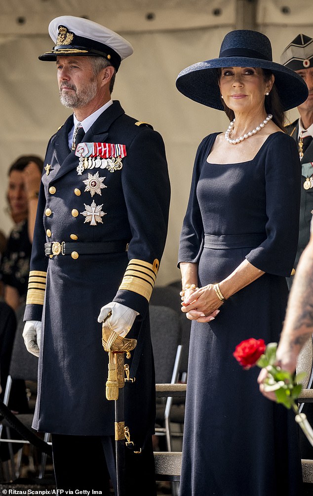 King Frederik is photographed with his wife Queen Mary during Flag Day