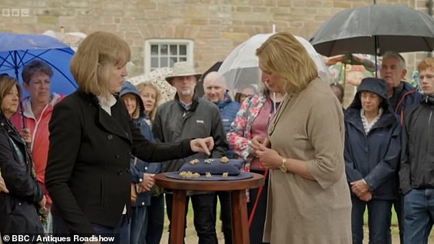 On Sunday's edition of the hit BBC show, jewellery specialist Joanna Hardy, 62, headed to Cromford Mills in Derbyshire, and while there introduced viewers to a guest with an intriguing collection of jewellery.