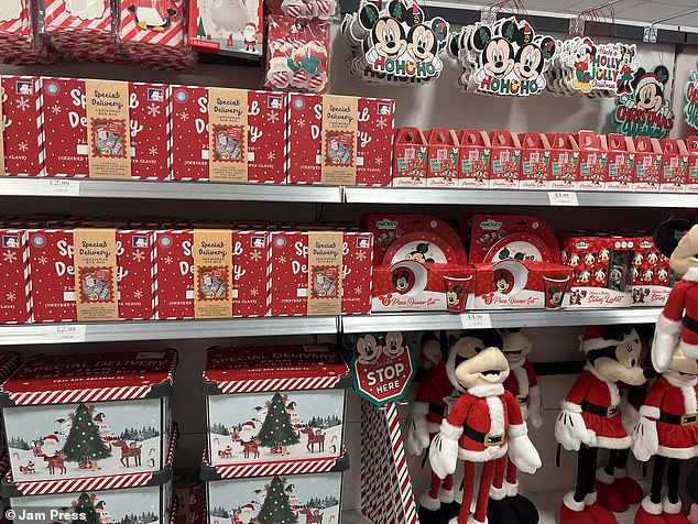 Festive decorations have filled the aisles of Home Bargains three months before Christmas Day.