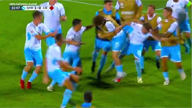 His goal sparked jubilation on the pitch and the teenager was mobbed by his teammates.