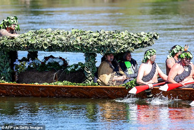 Kiingi Tuheitia's coffin was rowed and carried to the top of a sacred site, Mount Taupiri.