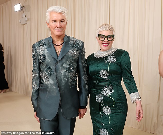 After moving to New York, Martin and Luhrmann sold Iona in 2016 to its current owners, stockbroker Tim Eustace and his partner Salvador Panui, for $16 million. Pictured: Luhrmann and Martin in New York in May at the Met Gala