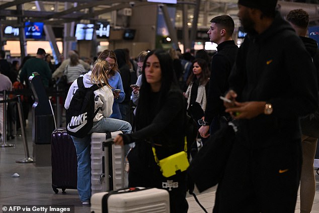 The photo sparked a heated debate over whether plus-size passengers should pay for an extra seat or whether it was the airlines' responsibility (pictured, Sydney Airport)