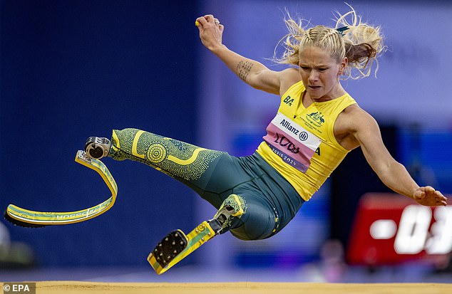 Fellow Australian Vanessa Low also took gold in the athletics T61 long jump category, after achieving a world record of 5.45m in her first jump of the day.