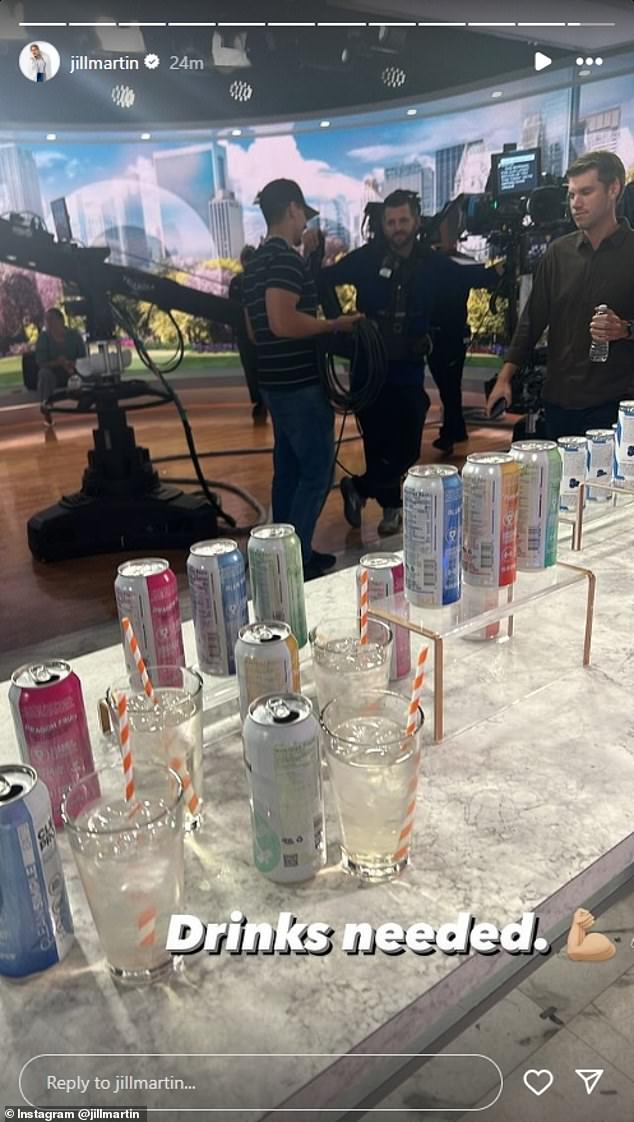 Just this morning, while on the set of TODAY, Jill posted an Instagram story showing the drinks tasting she'd been participating in, with the overlay text reading: 