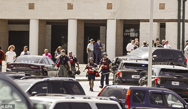 Police officers on the scene after the shooting at Apalachee High School in Winder, Georgia