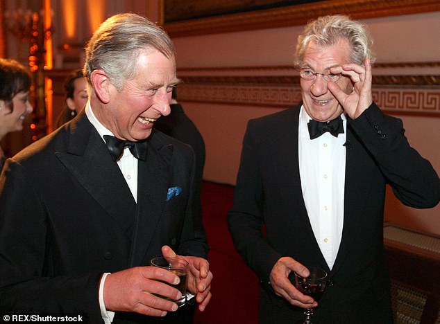 The current King Charles and Ian McKellen attend the Prince's Foundation for Children and the Arts gala dinner in 2008