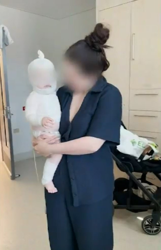 The baby's mother (pictured with her son) suffers from panic attacks instead of the seizure.