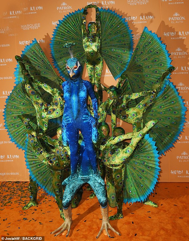 Last year, the 51-year-old model made a striking entrance dressed as a peacock for her annual Halloween party at Marquee in New York City.