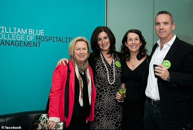 Jilly Gibson (centre right) campaigning a few years ago, with supporters Liz Deegan and Miranda Devine