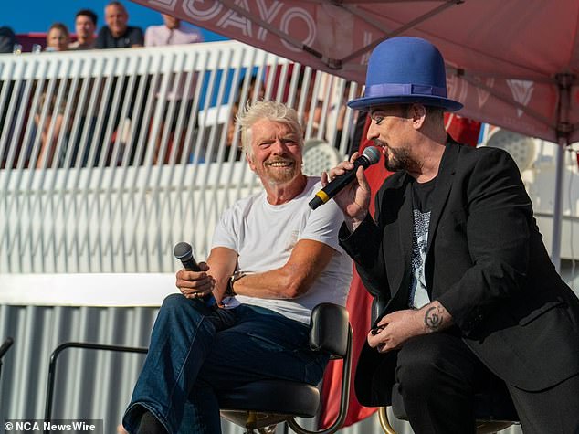 British singer Boy George also spoke at the event with Sir Richard Branson.