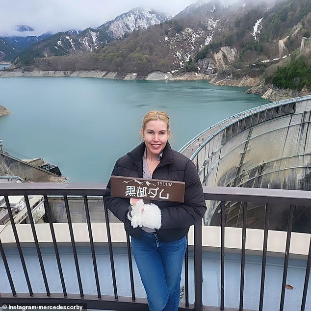 While there, the couple took in the views of the sprawling Kurobe Dam, which Mercedes said brought back memories of her first trip there 31 years earlier.