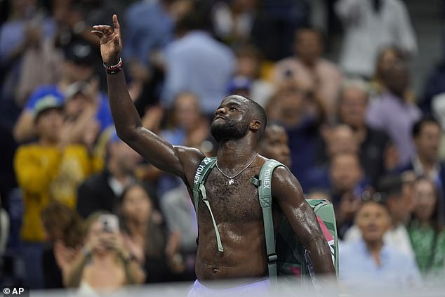 Tiafoe waved to the crowd as he left the court after being eliminated again in the semi-finals.