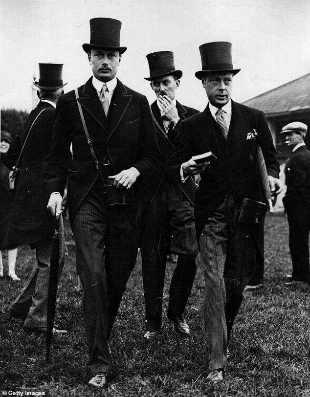 The Prince of Wales (right) seen with his younger brother, Prince Henry (left), Duke of Gloucester, at Epsom for the Derby, 1927