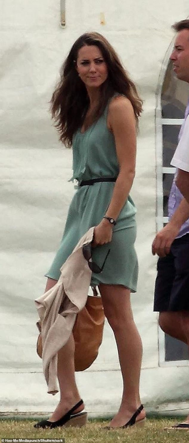 Kate pictured at a polo match where William and Harry were playing in July 2010