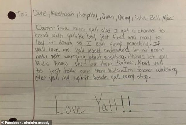 Jezavion left a heartbreaking suicide note for his eight siblings, addressing all of them by name.