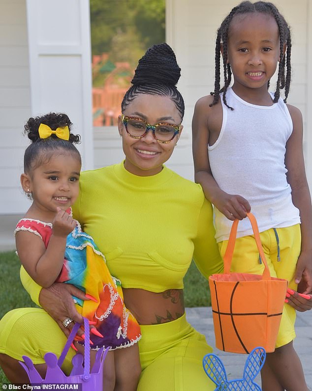 Chyna is photographed in Easter 2019 with her two children, Dream, and 11-year-old son King Cairo, whom she shares with rapper Tyga, who used to date Kylie Jenner.