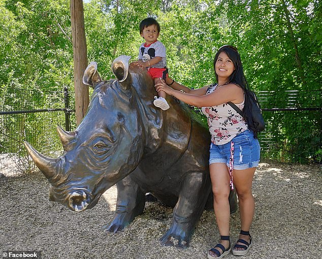 The photos showed Ibarra taking her children to the beach and meeting Santa Claus, and posing at a rhino statue with her son.