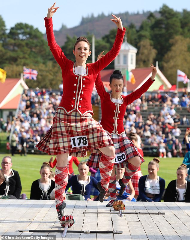 The dancer competes in the Highland Dance competition.