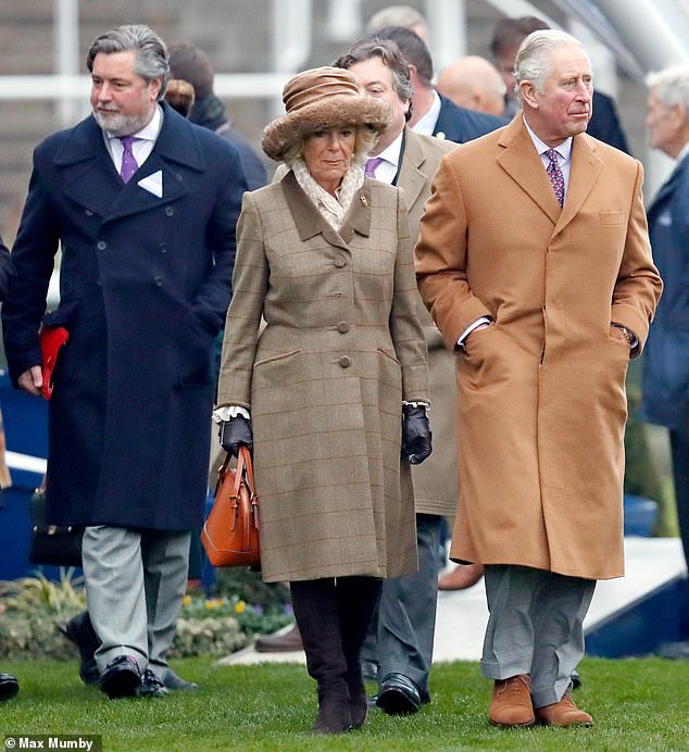 Michael Fawcett (pictured with Her Majesty and Queen Camilla in 2018) was previously accused of helping secure the Saudi tycoon a CBE which was presented by Charles in a private ceremony in 2016.