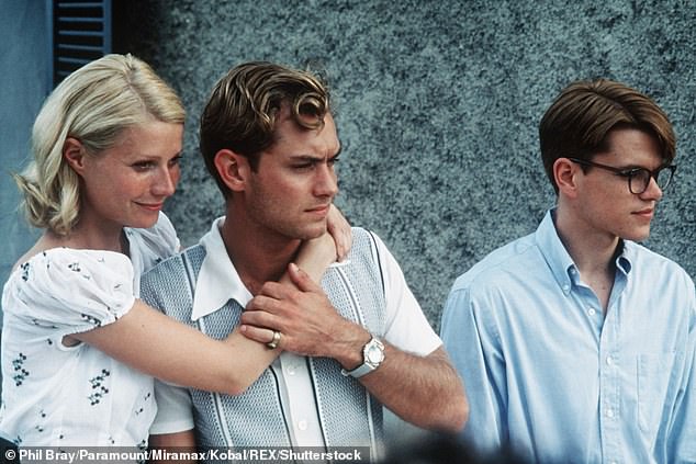 The London-born star, originally from Lewisham, has been the darling of Hollywood throughout the 1990s and early 200s following her legendary performances in films such as The Talented Mr. Ripley (pictured with Matt Damon and Gwyneth Paltrow), Closer, Cold Mountain, Road to Perdition.