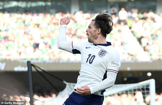 Despite having previously represented Ireland, Jack Grealish was only too happy to celebrate his goal.