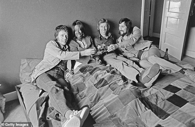 Herbie (left) with members of British pop group Mink in 1973