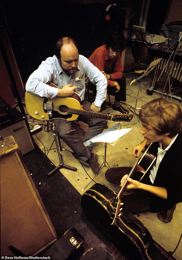 Herbie in the recording studio with singer Scott Walker in the 1960s