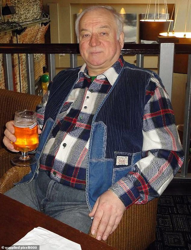 Two Russian agents sprayed the doorknob of former Russian spy Sergei Skripal (pictured) with the nerve agent Novichok, nearly killing him and his daughter.