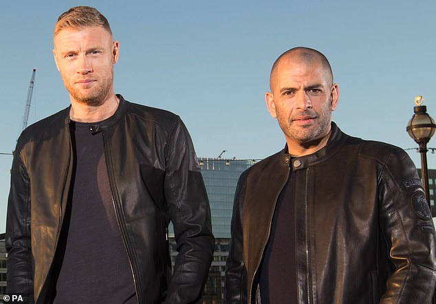 Top Gear presenters Freddie Flintoff and Chris Harris pictured in a publicity photo in 2018