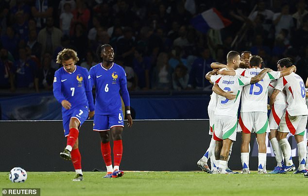 The result marked the first time since 1954 that France had been beaten by the Azzurri on home soil.