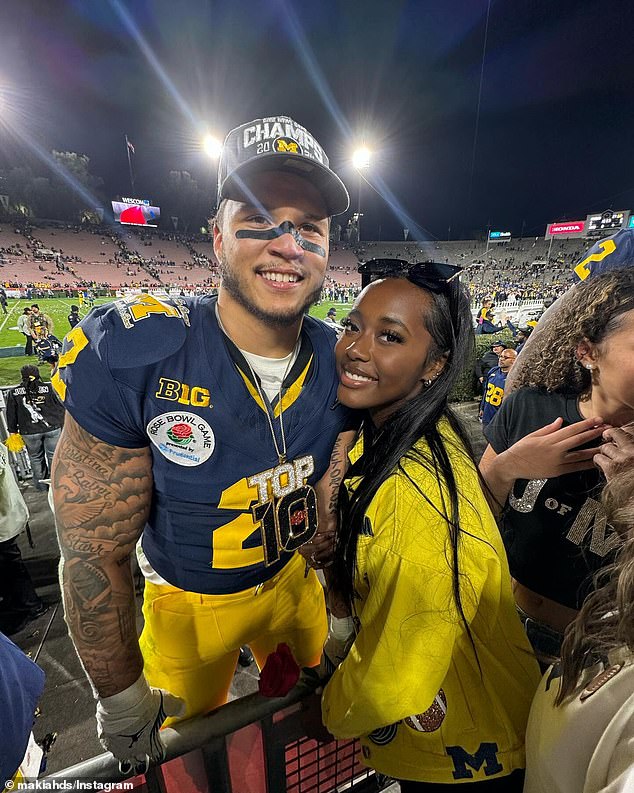 Shipp, pictured with her boyfriend, is pursuing a bachelor's degree in public policy analysis at Michigan.