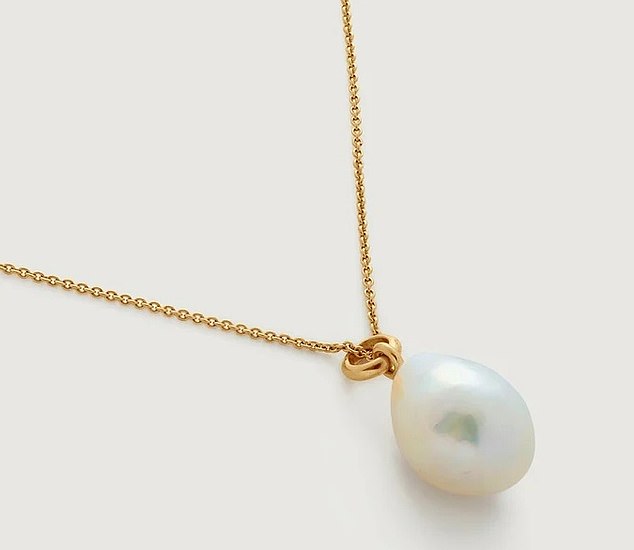 Crafted from 18ct gold-plated vermeil, featuring a single freshwater pearl, Monica Vinader's £125 necklace is suitable for everyday wear.