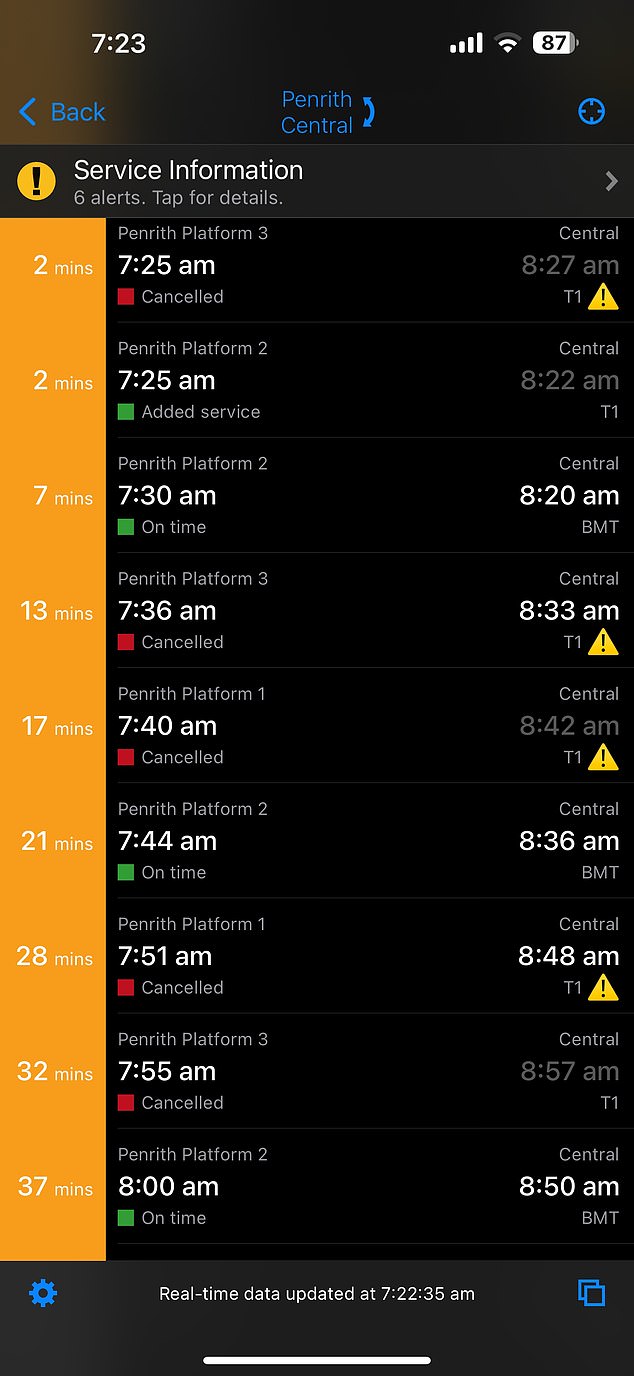 Several trains have been cancelled while other services have been delayed.