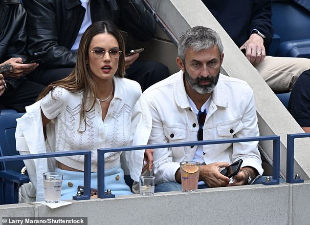 Alessandra and her friend Milan watched as Italian pro Jannik Sinner, 23, and Taylor Fritz, 26, battled for the trophy during the men's singles final.