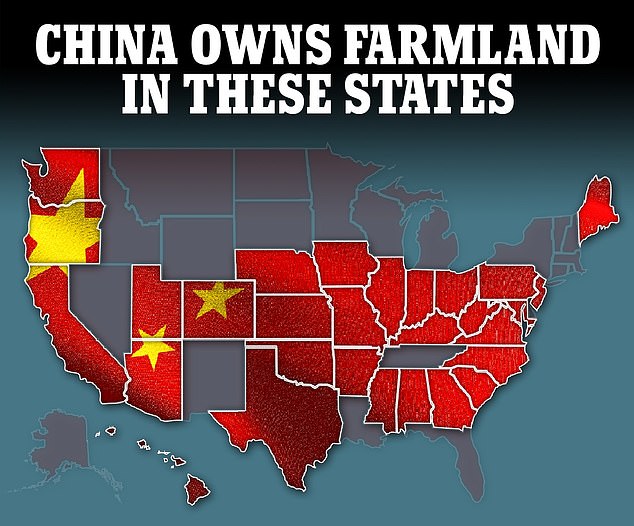 Chinese entities own farmland in 29 of the 50 states, totaling 347,000 acres.