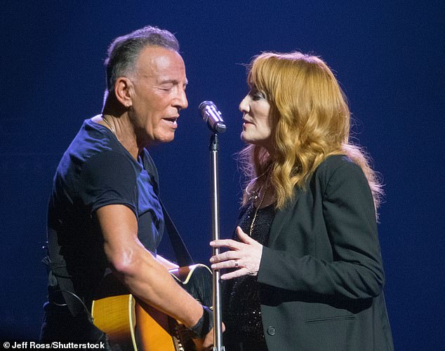 The 71-year-old guitarist, who plays in her husband's E Street Band, was diagnosed with a form of blood cancer called multiple myeloma in 2018 and retired from touring as she dealt with the health crisis privately (pictured performing together in February 2023).